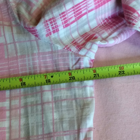 FINAL SALE PRICE Allison Daley Pink Plaid Blouse in Size 12 - Picture 6 of 8